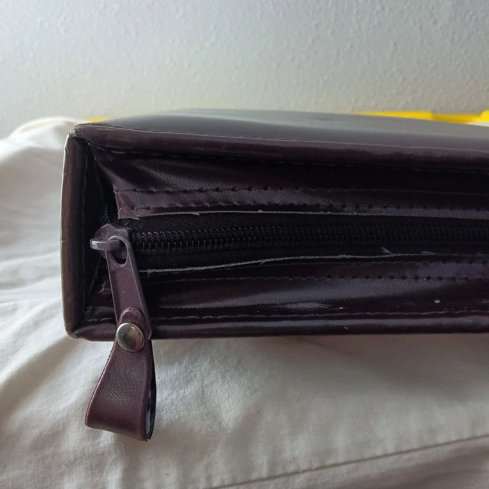 Vintage Franklin Covey Burgundy Zip Planner Binder Retractable Handles Organizer